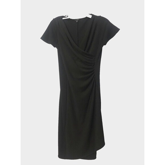 Talbots Dresses & Skirts - Talbots Classic Dress Black Ruched Surplice Bodycon Petite Work Party Wedding